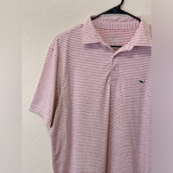 Vineyards Vines Men’s Red & White Stripe Performance Qtr Button Shirt! - Picture 4 of 10